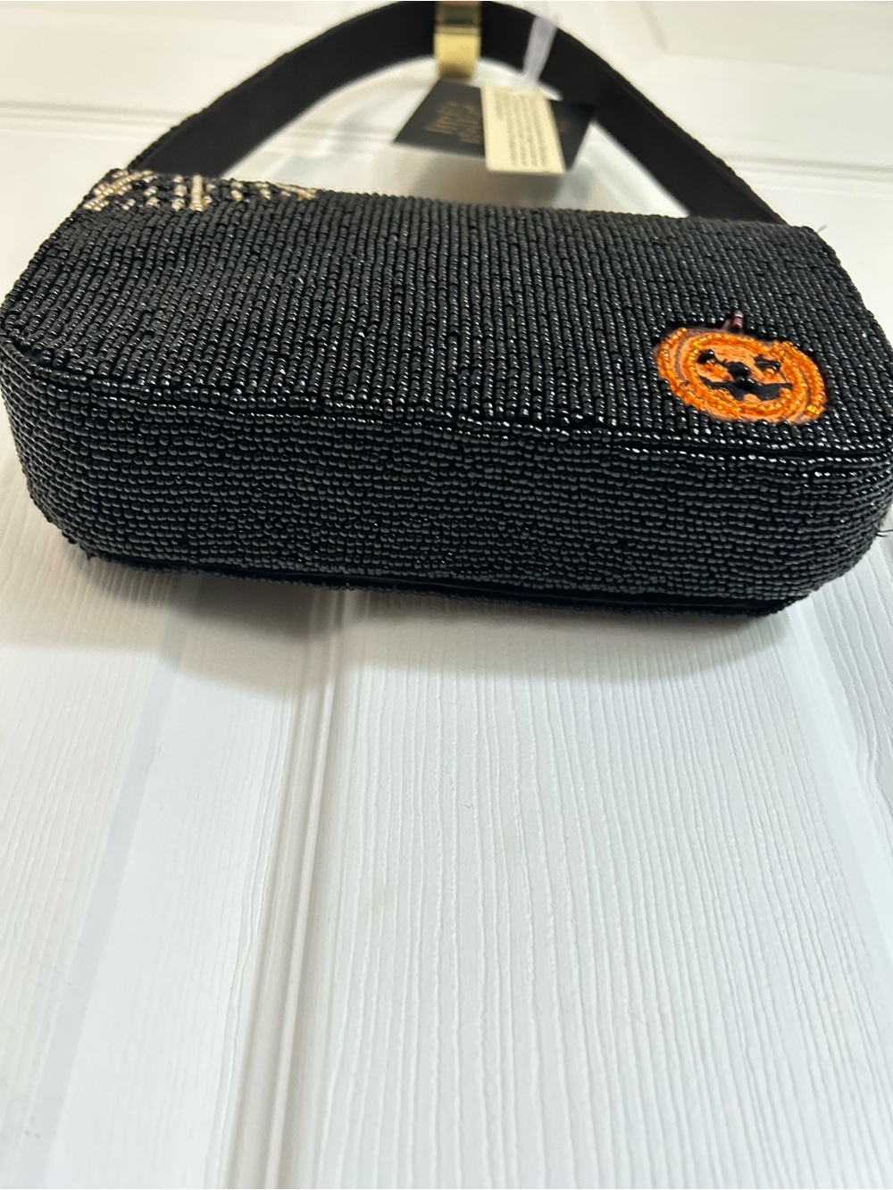 NWT Beaded Shoulder Bag Purse Halloween Dogs Dachshund Ghost Mummy Pumpkin - Picture 6 of 6